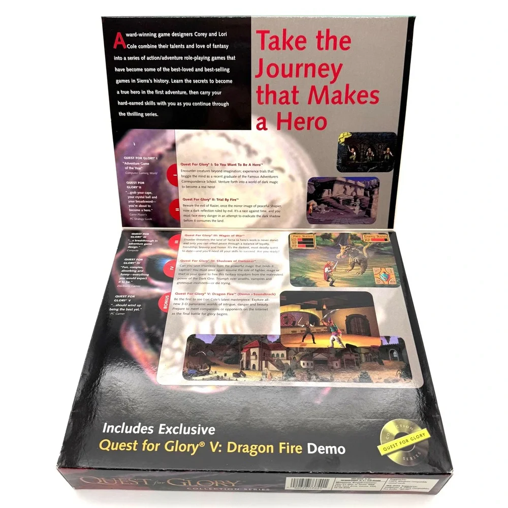 Quest for Glory Collection PC Game 1997 Vintage Big Box Sierra Anthology CD